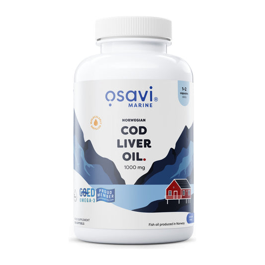 Osavi Norwegian Cod Liver Oil Softgels, 1000mg (Lemon) - 180 softg
