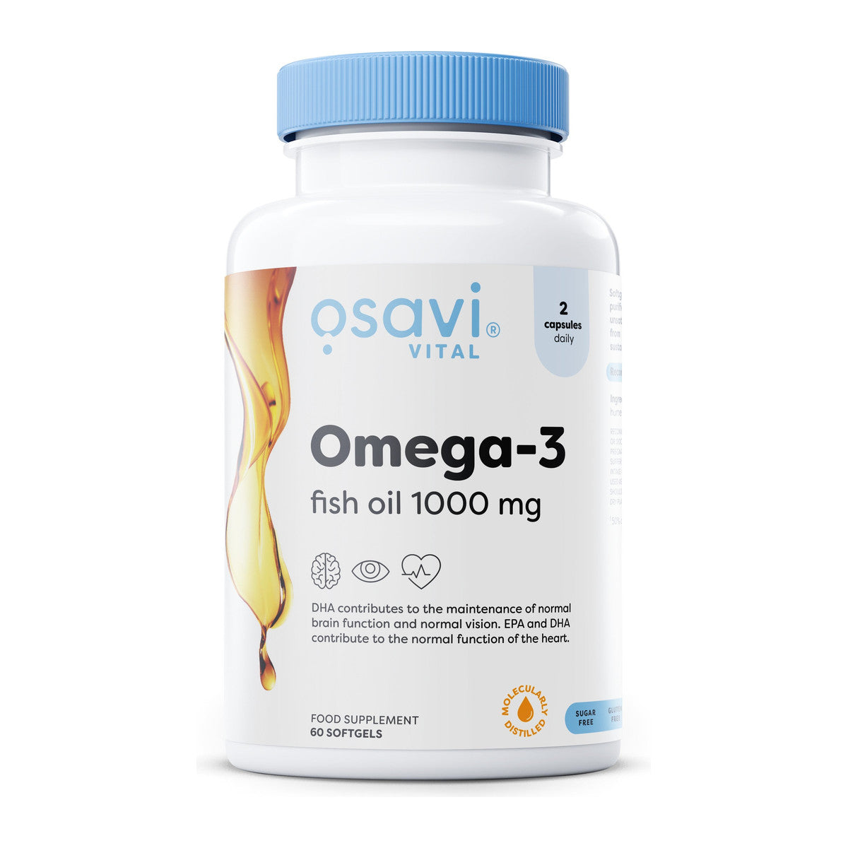 Osavi Omega-3 Fish Oil 1000mg 60 softgels bottle