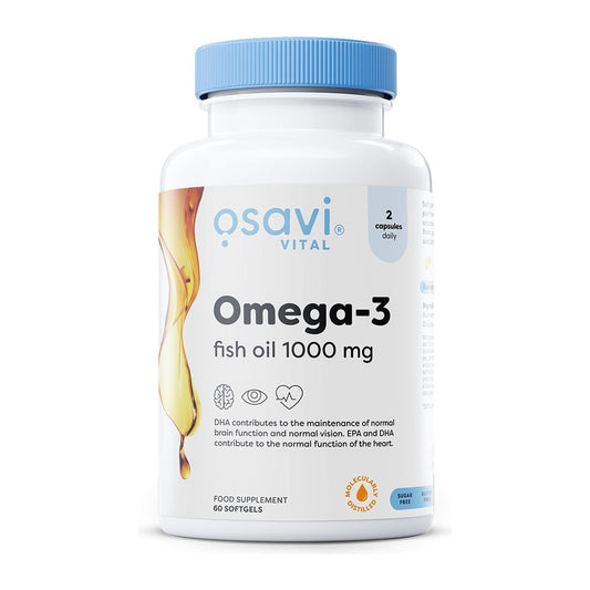 Osavi Omega-3 Fish Oil 1000mg Lemon 60 softgels bottle