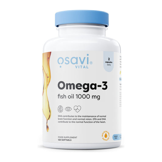 Osavi Omega-3 Fish Oil 1000mg Lemon 120 softgels bottle