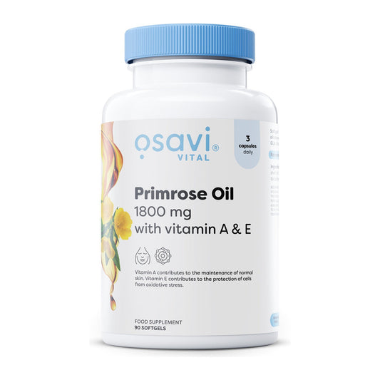 Osavi Primrose Oil with Vitamin A & E, 1800mg - 90 softgels
