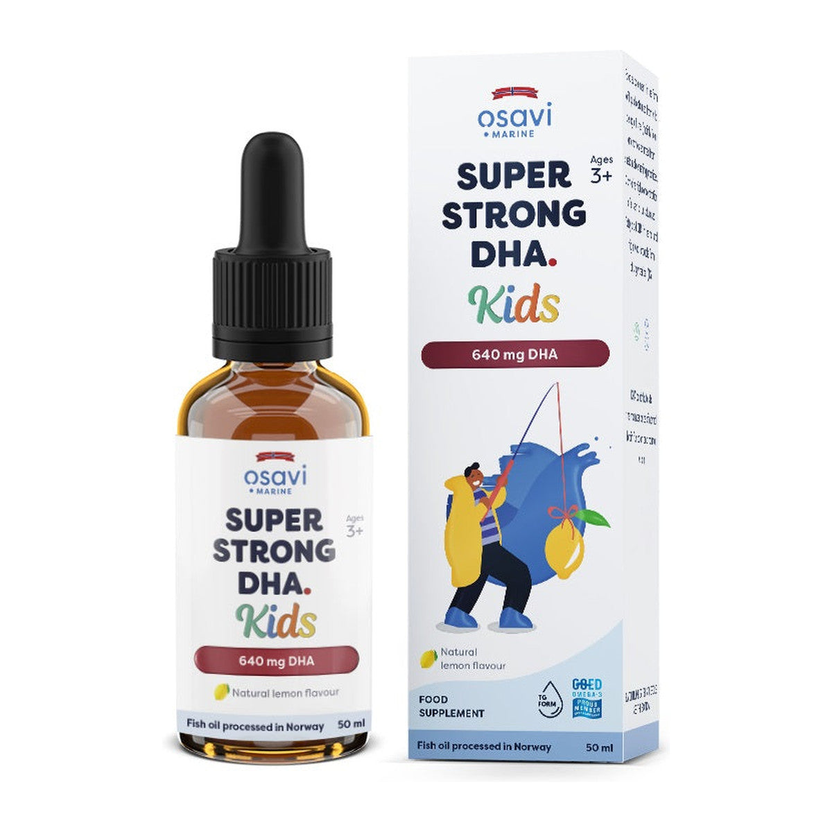 Osavi Super Strong DHA Kids, 640mg DHA (Lemon) - 50 ml.