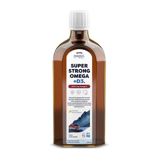 Osavi Super Strong Omega + D3, 3500mg Omega 3 (Lemon) - 250 ml.