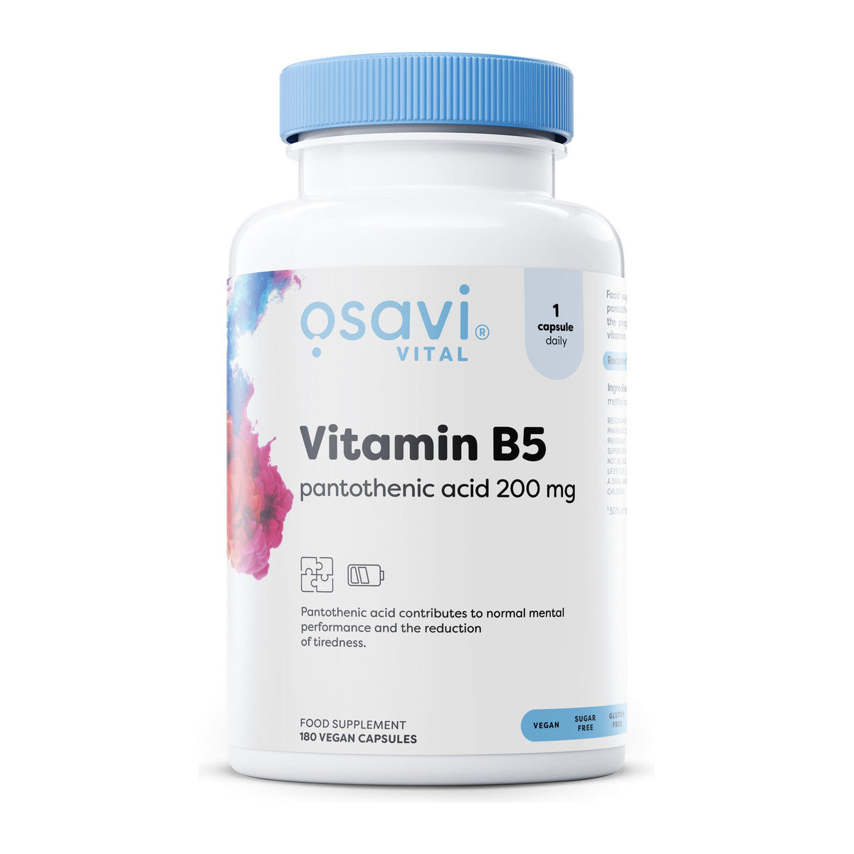 Osavi Vitamin B5 Pantothenic Acid, 200mg - 180 vegan caps