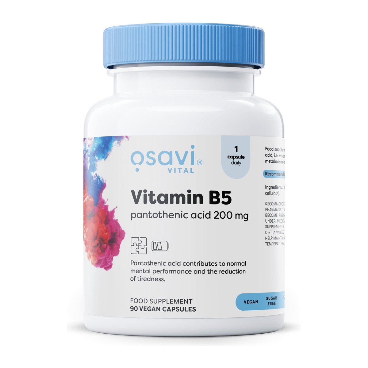 Osavi Vitamin B5 Pantothenic Acid, 200mg - 90 vegan caps