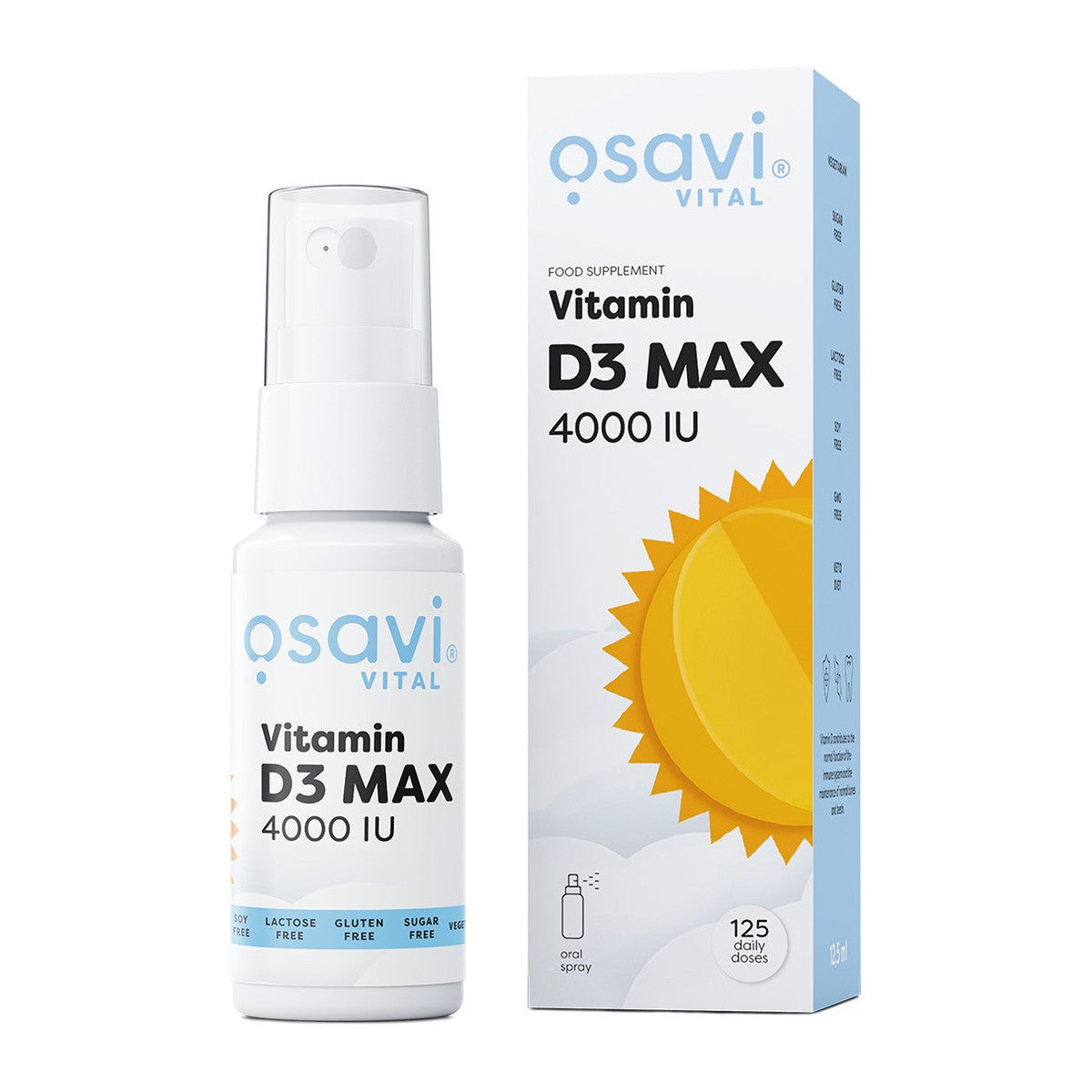 Osavi Vitamin D3 Oral Spray, MAX 4000IU - 12.5 ml.