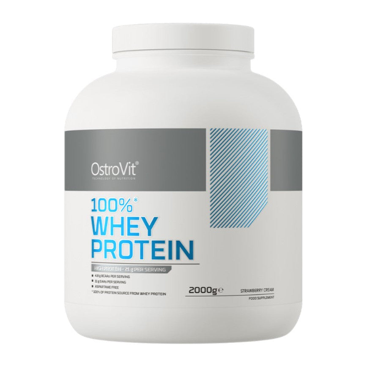 OstroVit 100% Whey Protein, Strawberry Cream - 2000g