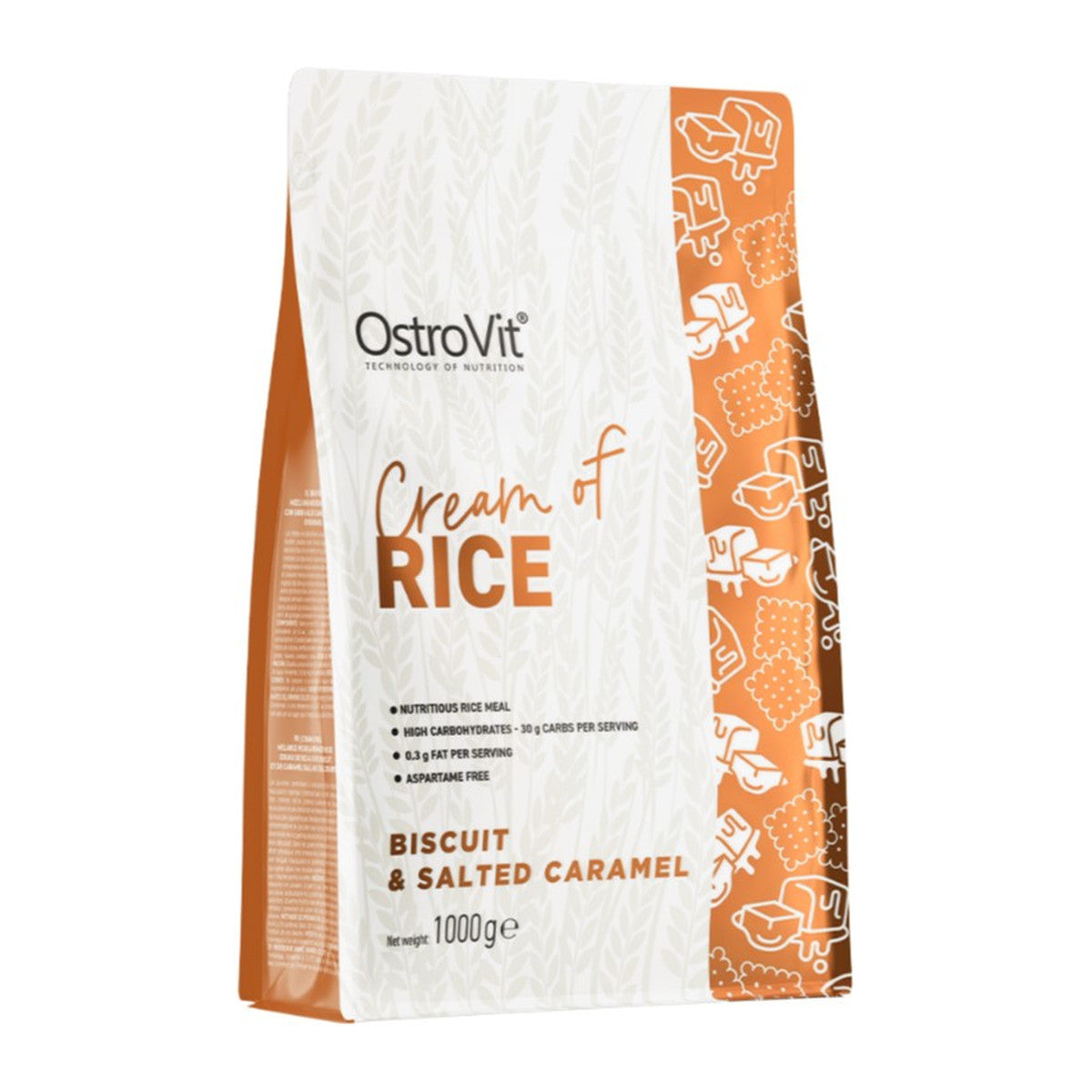 OstroVit Cream of Rice, Biscuit & Salted Caramel - 1000g