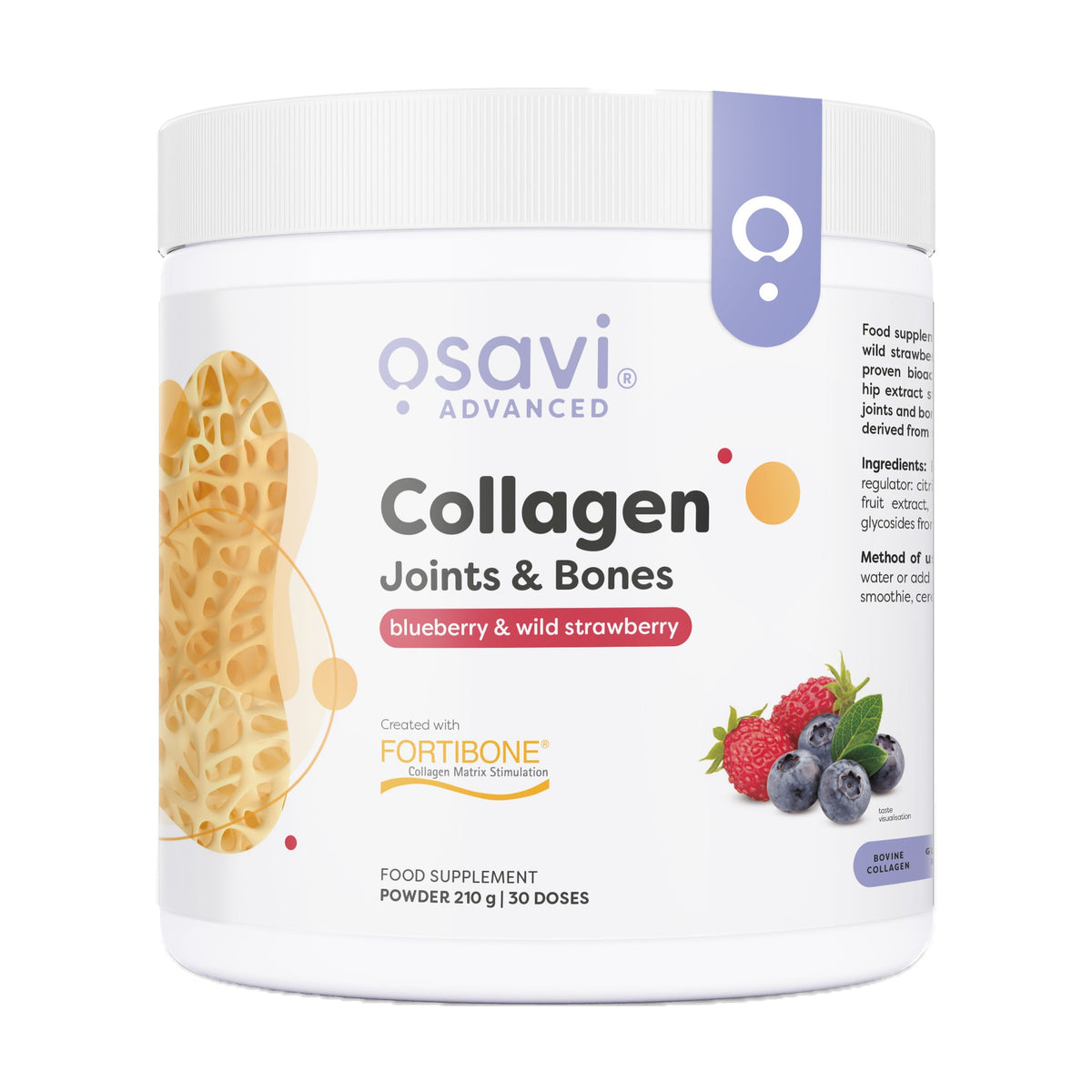 Osavi Collagen Joints & Bones, Blueberry & Wild Strawberry - 210 grams