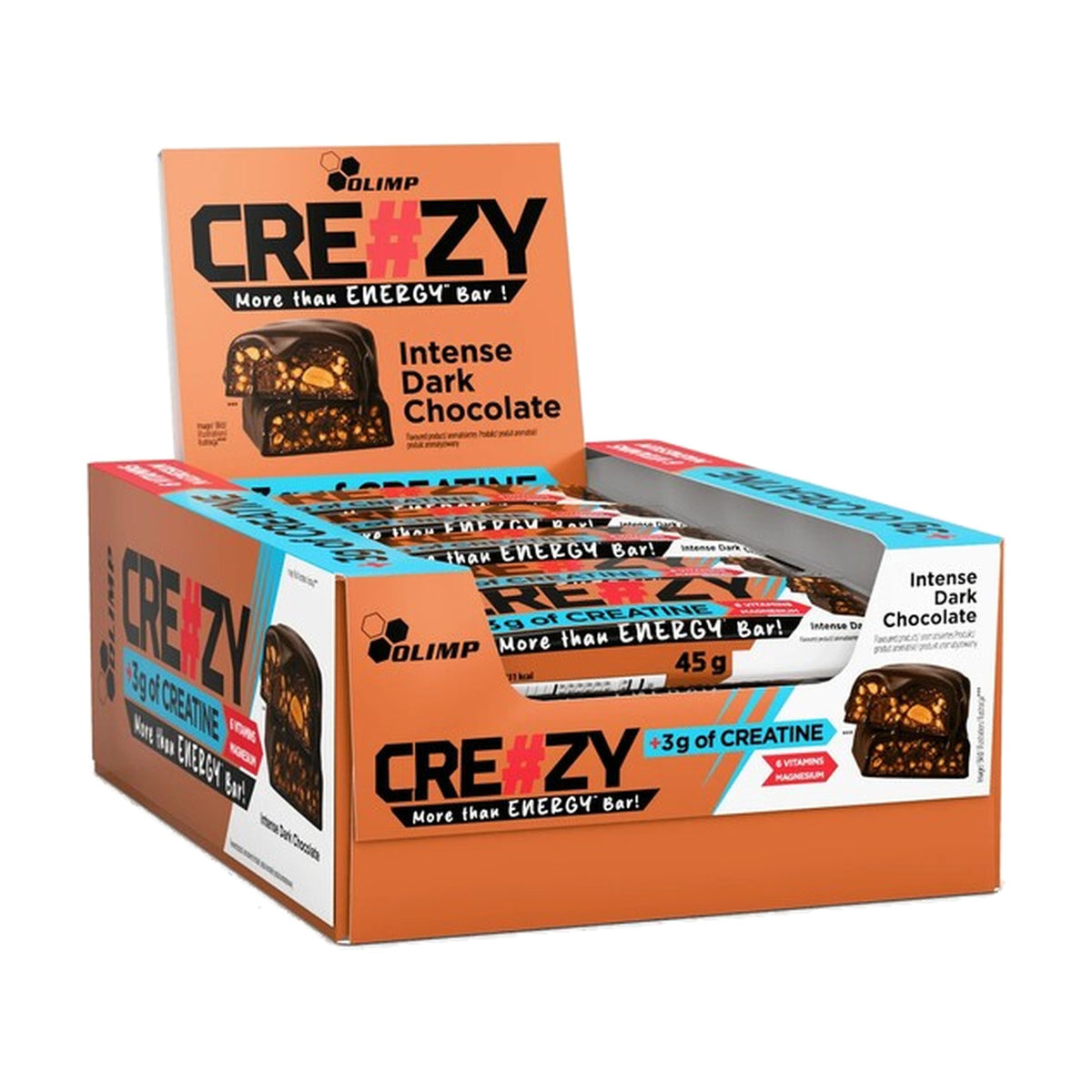 Olimp Nutrition Cre#zy Creatine Bar, Intense Dark Chocolate - 20 x 45g