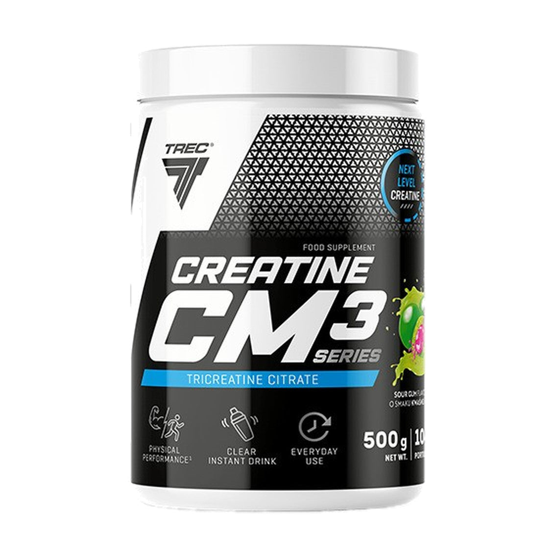 Trec Nutrition Creatine CM3 Series Tricreatine Citrate, Sour Gum - 500 grams