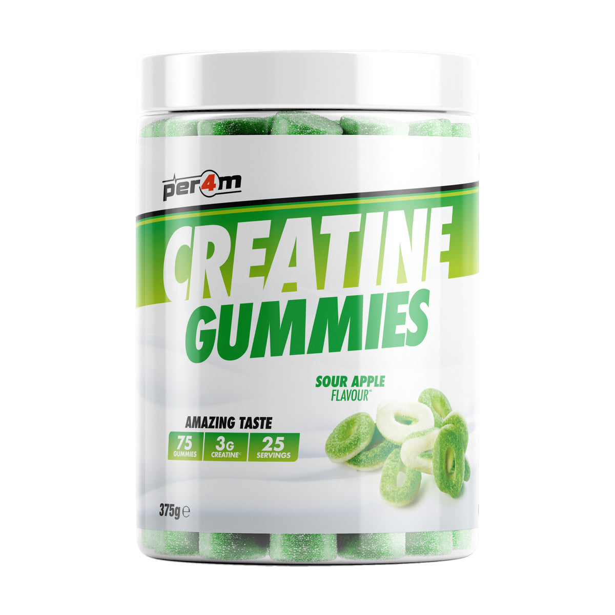 Per4m Creatine Gummies, Sour Apple - 375g