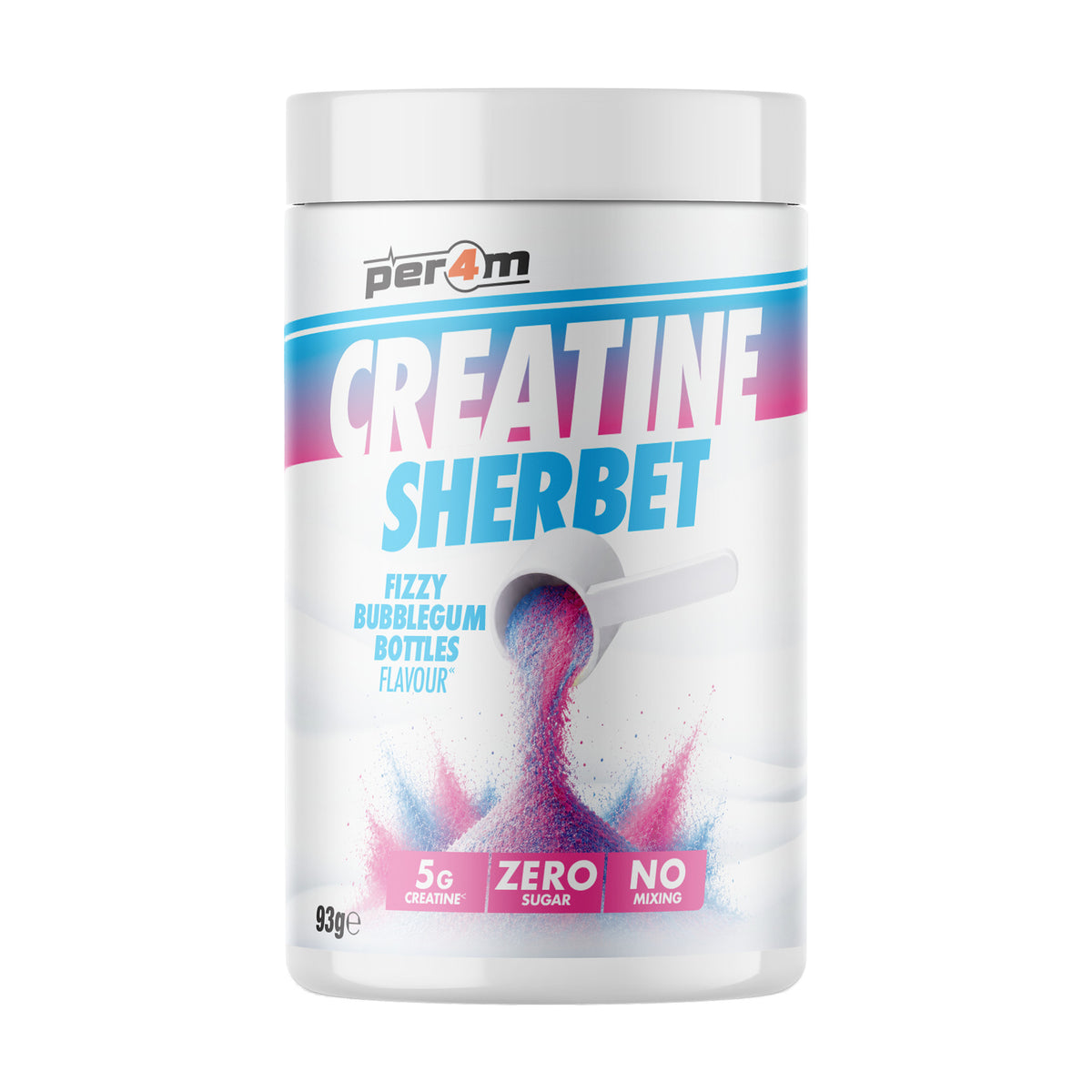 Per4m Creatine Sherbet 93g - Fizzy Bubblegum Bottles