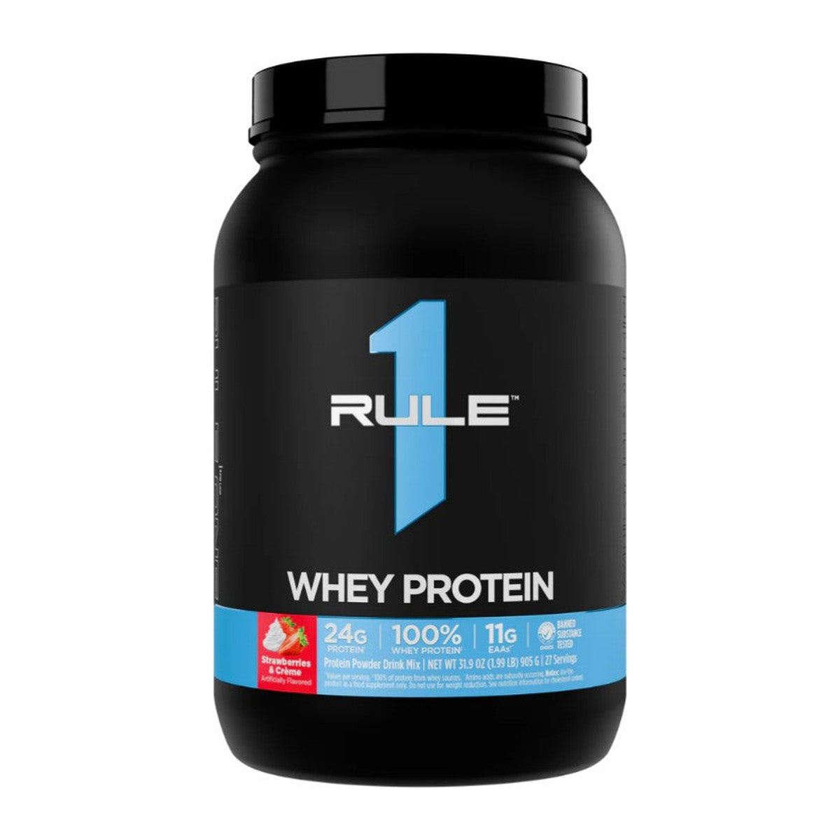 Rule One R1 Whey Protein, Strawberries & Creme - 905g