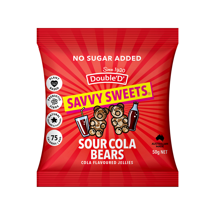 Savvy Sweets Berry Bears 12x50g Raspberry & Grape