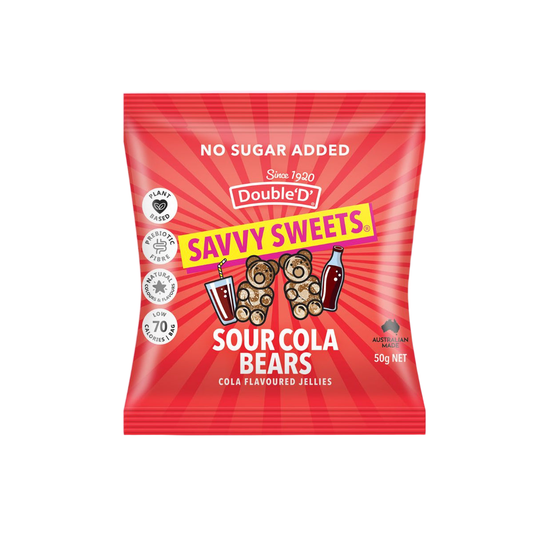Savvy Sweets Sour Cola Bears 12x50g Sour Cola
