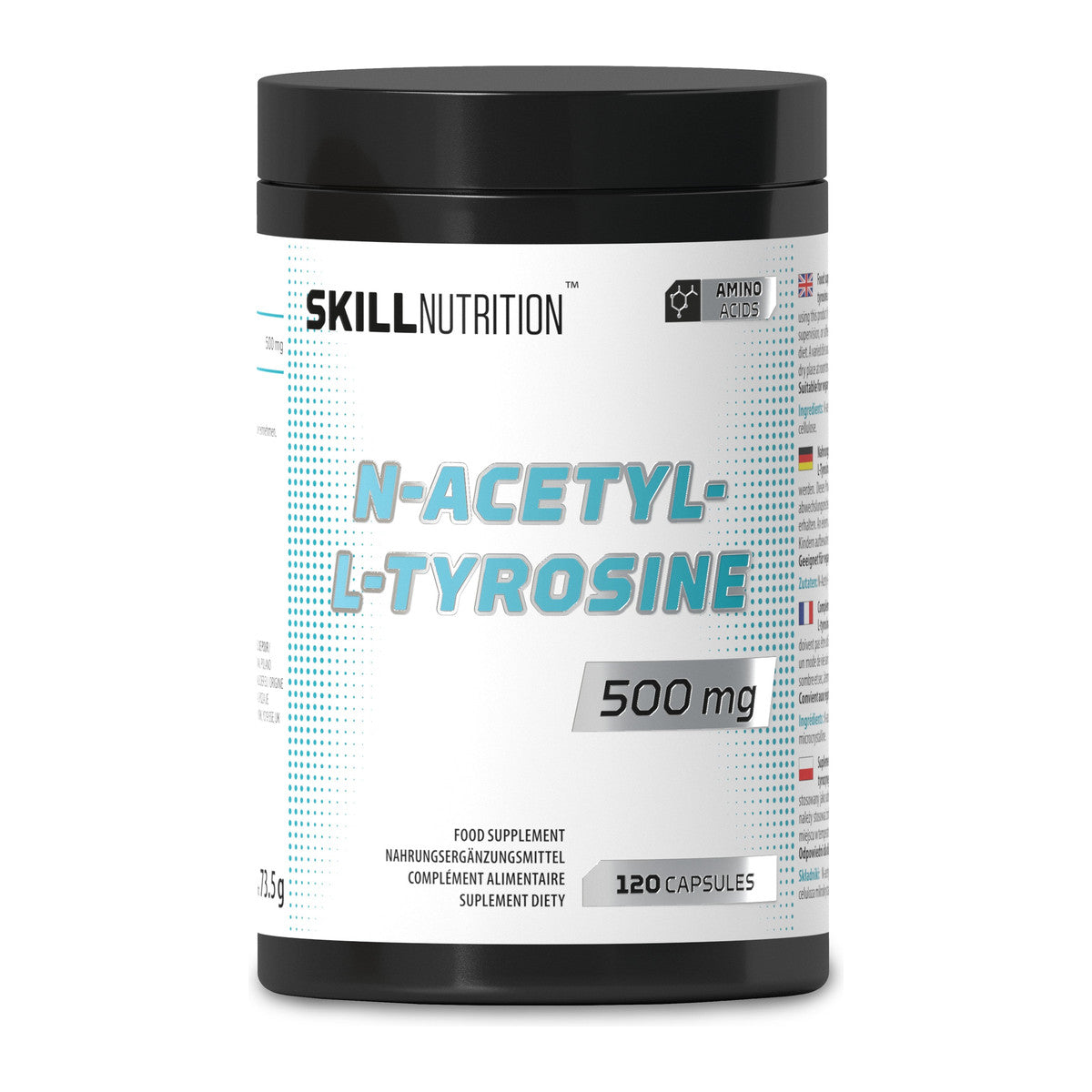Skill Nutrition N-Acetyl-L-Tyrosine, 500mg - 120 vegan caps