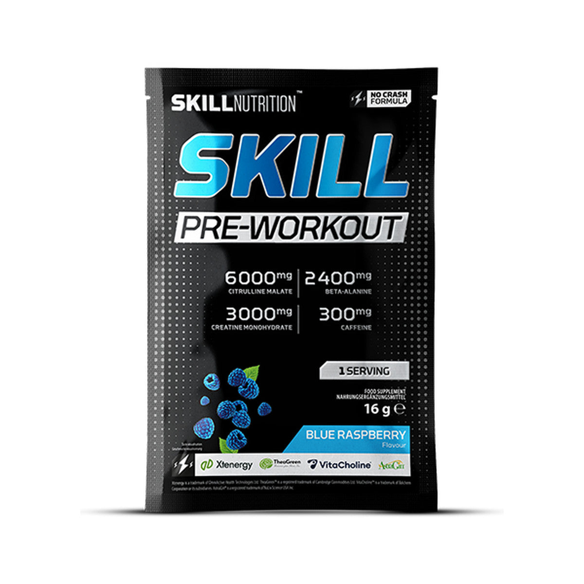 Skill Nutrition Skill Pre-Workout, Blue Raspberry - 16g (1 serving
