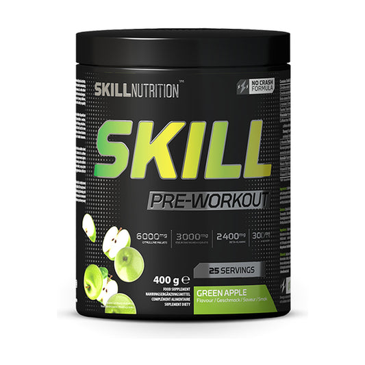 Skill Nutrition Skill Pre-Workout, Green Apple - 400-412g