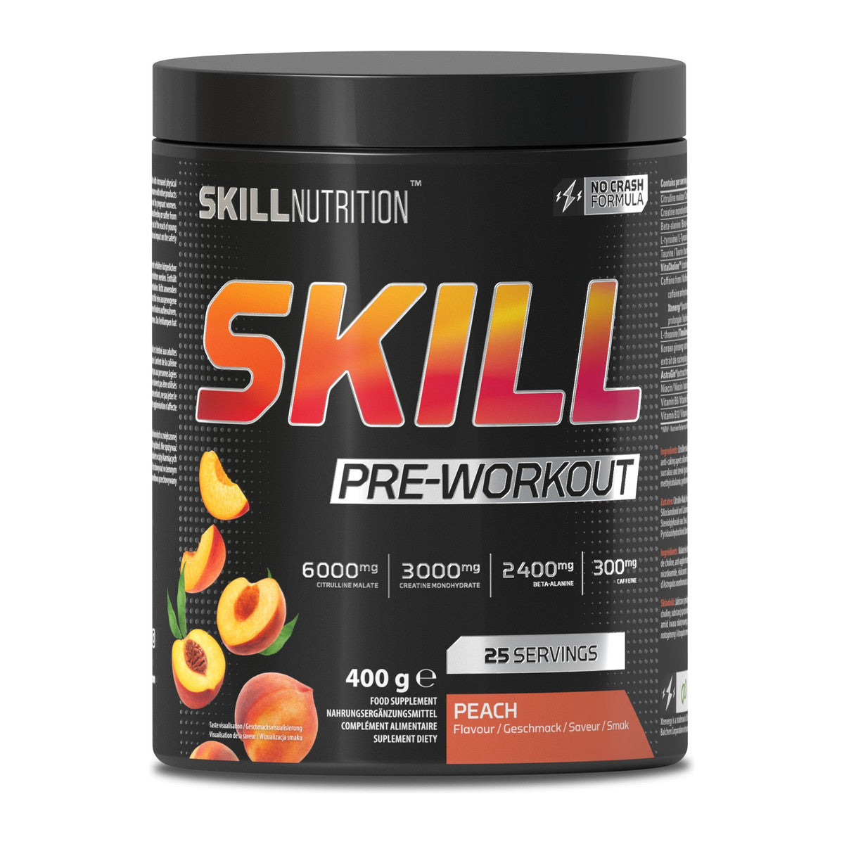 Skill Nutrition Skill Pre-Workout, Peach - 400-412g