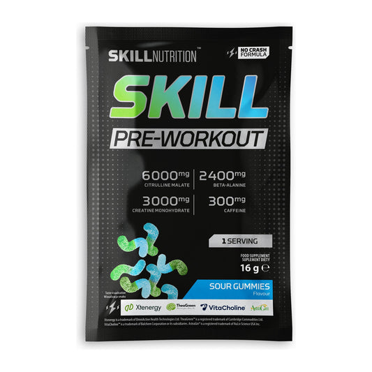 Skill Nutrition Skill Pre-Workout, Sour Gummies - 16-16.5g (1 serv