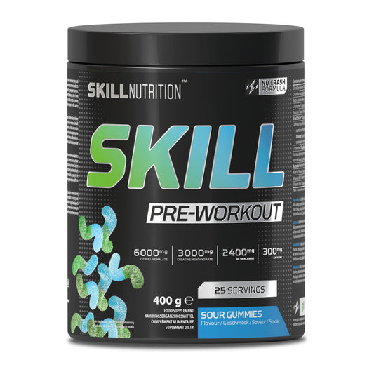 Skill Nutrition Skill Pre-Workout, Sour Gummies - 400-412g