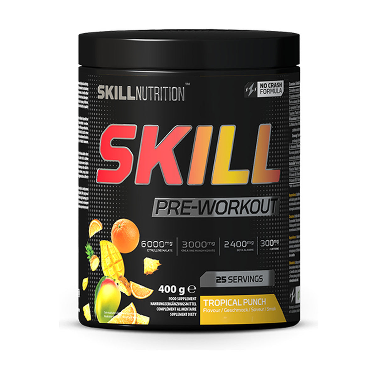 Skill Nutrition Skill Pre-Workout, Tropical Punch - 400-412g