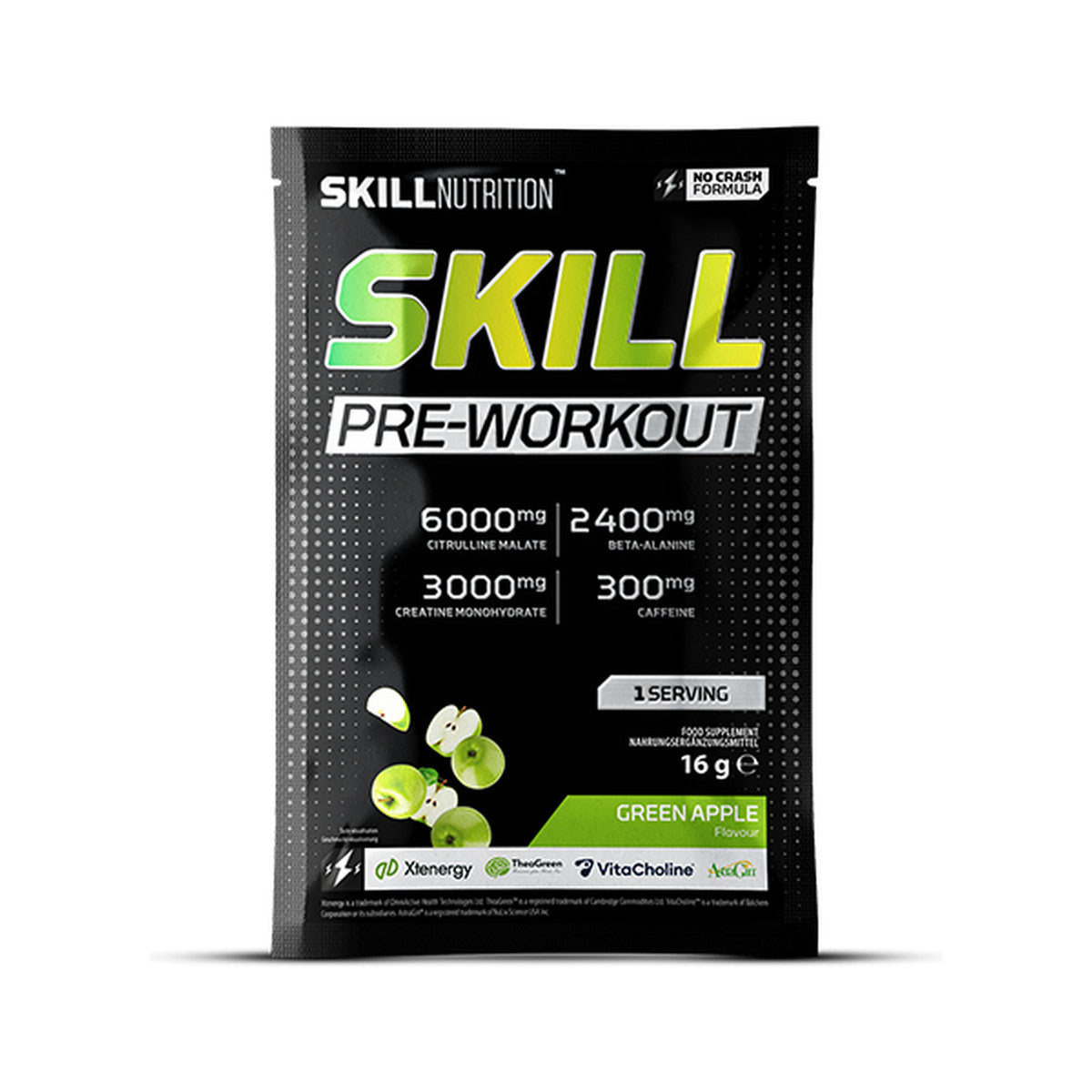 Skill Nutrition Skill Pre-Workout, Green Apple - 16g (1 serving)