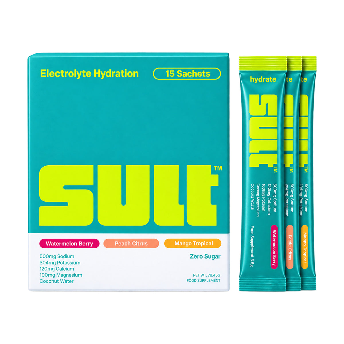 SULT Electrolyte Hydration, 15 Variety Pack - 15x5.9g