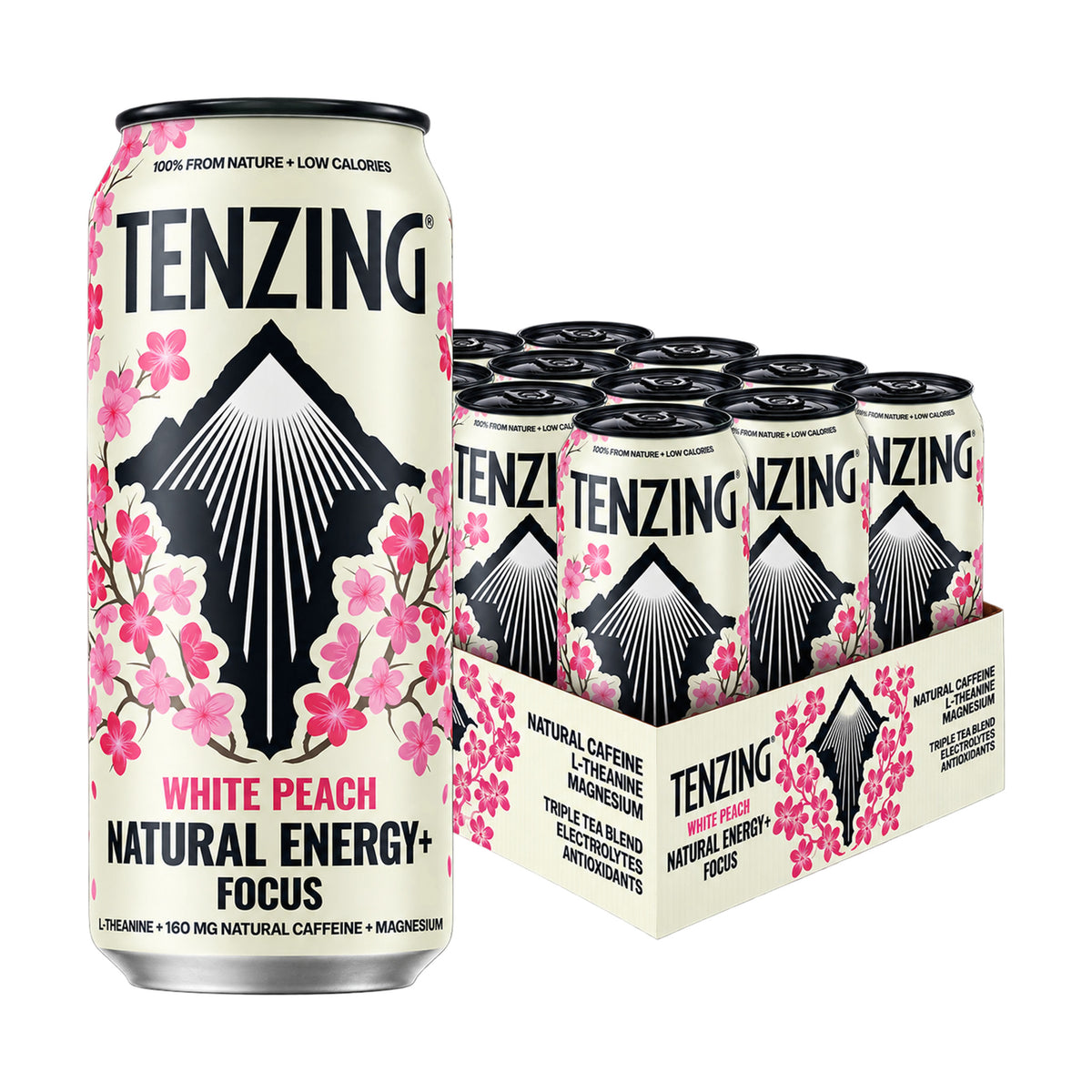 Tenzing Natural Energy+, White Peach - 12x500ml