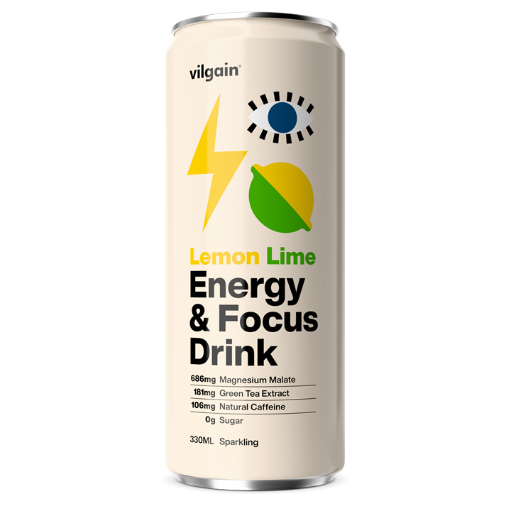 Vilgain Energy & Focus Drink 24x330ml Lemon and Lime