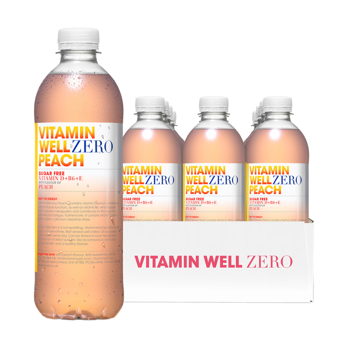 Vitamin Well ZERO 12x500ml - Peach