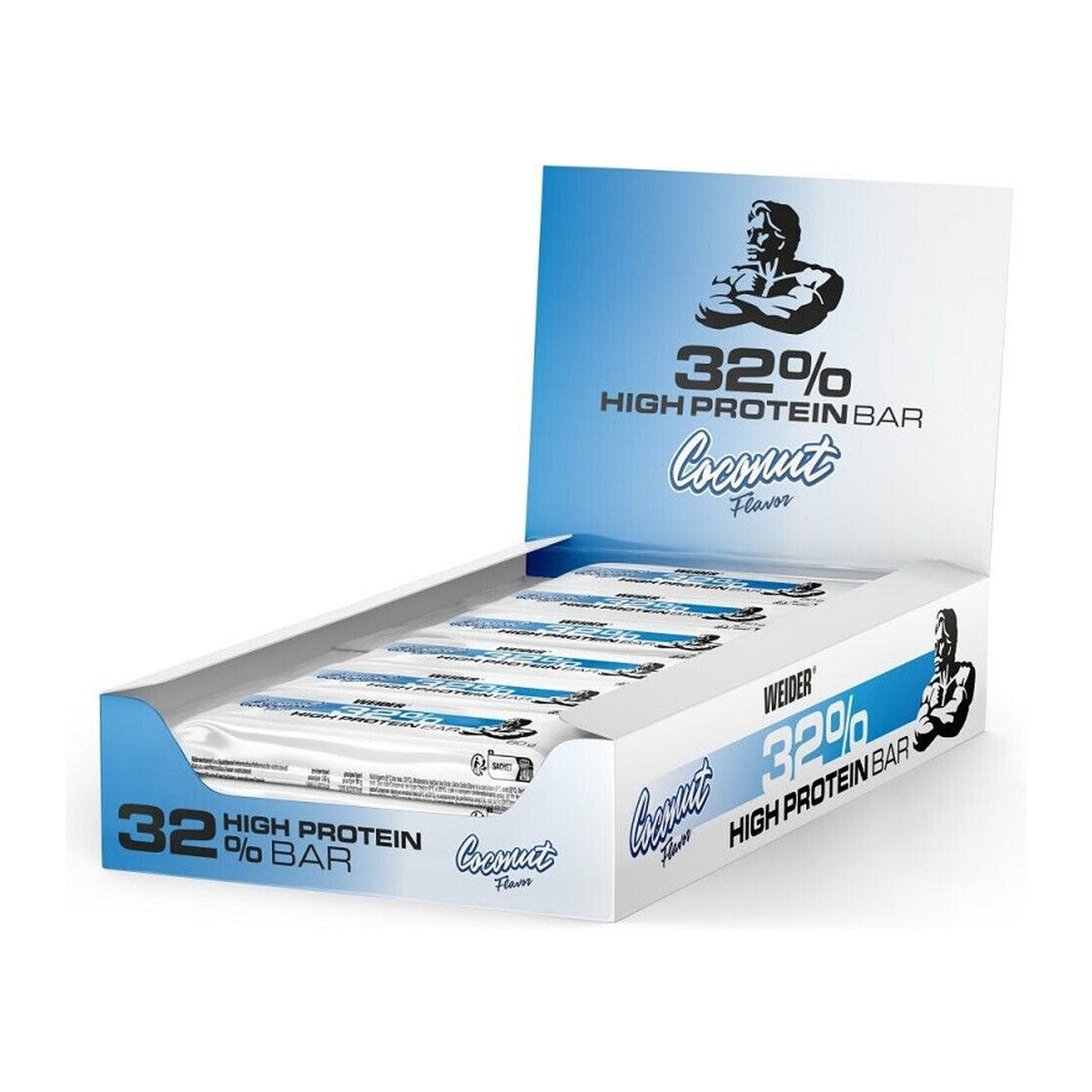 Weider 32% High Protein Bar, Coconut - 12 x 60g