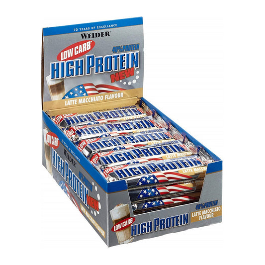 Weider 40% Low Carb High Protein Bar, Peanut Caramel - 24 x 50g
