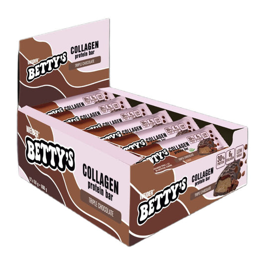 Weider Betty's Collagen Protein Bar, Triple Chocolate - 12 x 50g