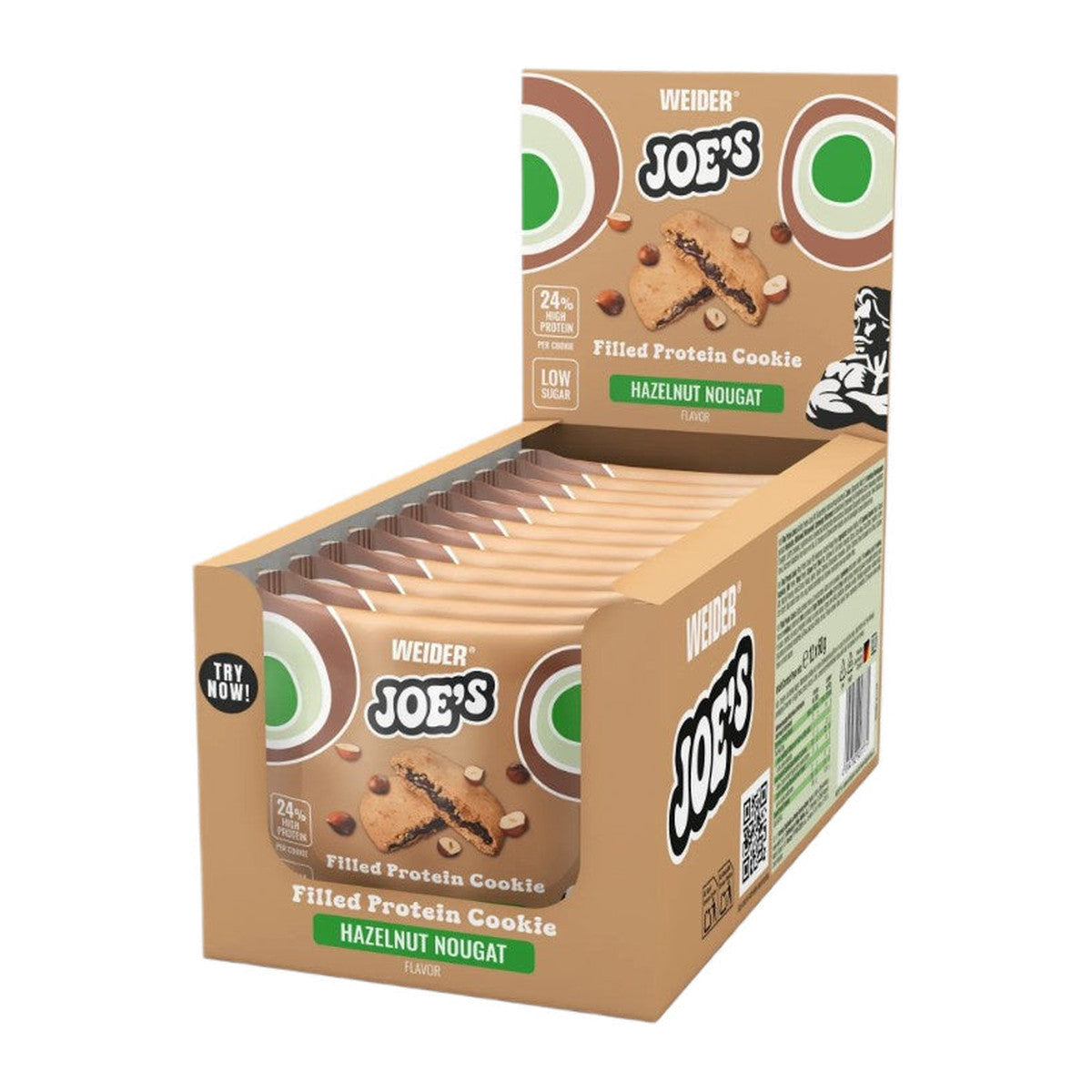 Weider Filled Protein Cookie, Hazelnut Nougat - 12 x 60g
