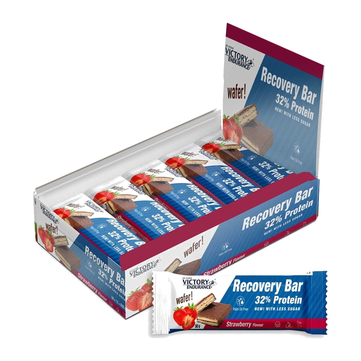 Weider Joe Weider Victory Endurance Recovery Bar, Strawberry - 12