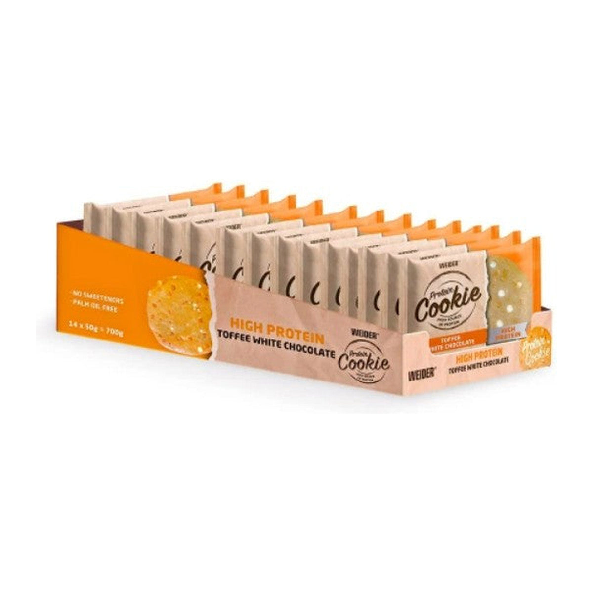 Weider Protein Cookie, Toffee White Chocolate - 14 x 50g
