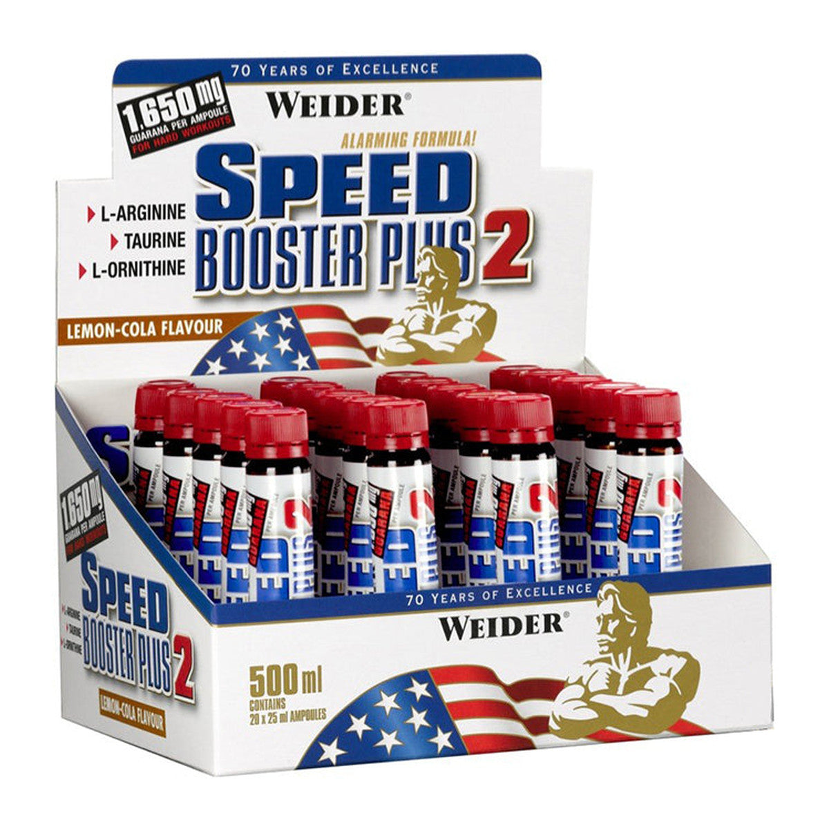 Weider Speed Booster Plus 2, Lemon-Cola - 20 x 25 ml.