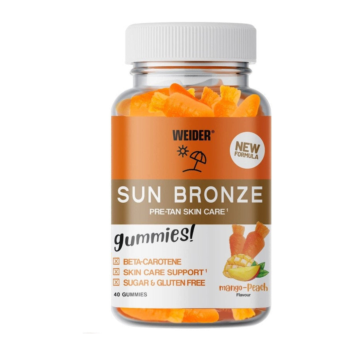 Weider Sun Bronze Gummies, Mango Peach - 40 gummies
