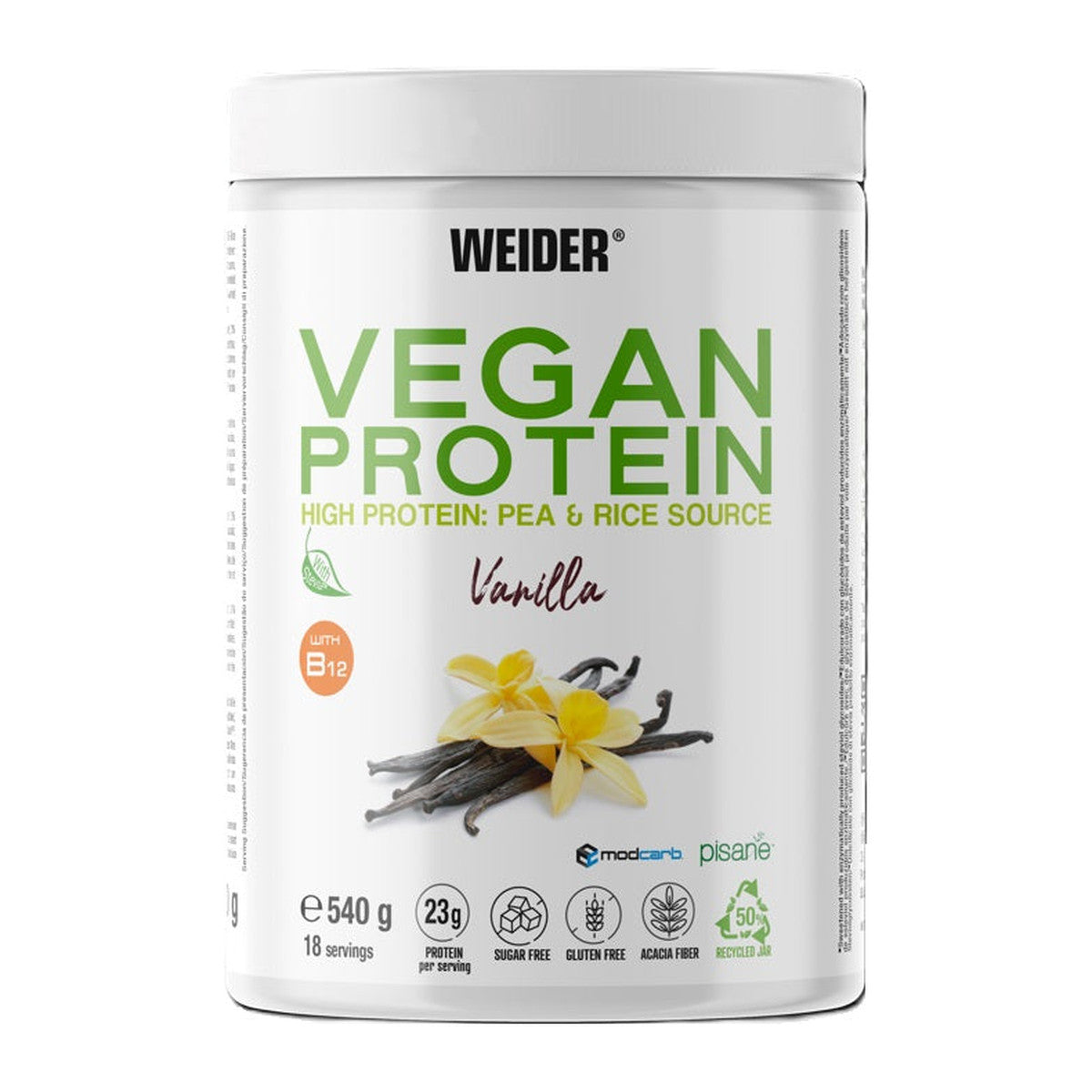 Weider Vegan Protein, Vanilla - 540g